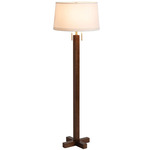 Swiss Cross Floor Lamp - Weathered Brass / Dark Walnut / White Linen