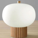 Tambo Accent Table Lamp - Weathered Brass / Natural Ash / White
