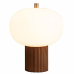 Tambo Accent Table Lamp - Weathered Brass / Natural Ash / White