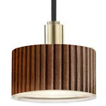 Tambo Pendant - Weathered Brass / Dark Walnut / White