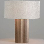 Tambo Table Lamp - Weathered Brass / Natural Ash / White Linen
