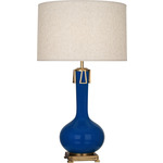 Athena Table Lamp - Cobalt / Heather Linen