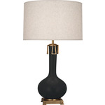 Athena Table Lamp - Matte Obsidian / Heather Linen