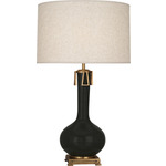 Athena Table Lamp - Obsidian / Heather Linen