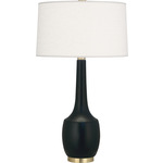 Delilah Table Lamp - Matte Obsidian / Oyster Linen