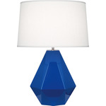 Delta Table Lamp - Cobalt / Oyster Linen