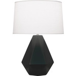 Delta Table Lamp - Matte Obsidian / Oyster Linen