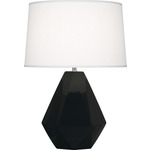 Delta Table Lamp - Obsidian / Oyster Linen