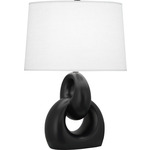 Fusion Table Lamp - Matte Obsidian / Oyster Linen