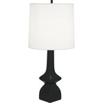 Jasmine Table Lamp - Matte Obsidian / Oyster Linen