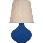 June Table Lamp - Cobalt / Buff Linen