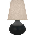 June Table Lamp - Matte Obsidian / Buff Linen