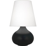 June Table Lamp - Matte Obsidian / Oyster Linen