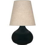 June Table Lamp - Obsidian / Buff Linen