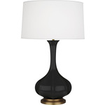 Pike Table Lamp - Obsidian / Pearl Dupioni