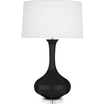 Pike Table Lamp - Obsidian / Pearl Dupioni