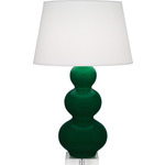 Triple Gourd Table Lamp - Jungle / Pearl Dupioni