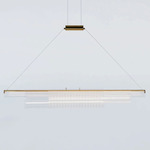 Coax Linear Pendant - Polished Brass / Clear