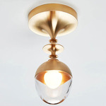 Rue Sala Ceiling Light - Unlacquered Brass / Clear