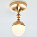 Rue Sala Ceiling Light - Unlacquered Brass / Opal
