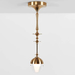 Rue Sala Pendant - Unlacquered Brass / Clear