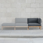 Rib Outdoor Modular Sofa - Teak Wood / Dark Grey