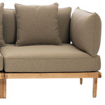 Rib Outdoor Modular Sofa - Teak Wood / Sand