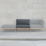 Rib Outdoor Modular Sofa - Teak Wood / Dark Grey
