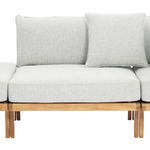 Rib Outdoor Modular Sofa - Teak Wood / Light Grey