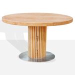 Rib Round Outdoor Dining Table - Teak Wood