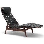 AV Egoist Chaise Longue - Smoked Oak / Black Shoulder Leather