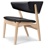 No. 7 Lounge Chair - White Pigmented Lacquer Oak / Victory Black Leather