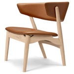 No. 7 Lounge Chair - White Pigmented Lacquer Oak / Victory Cognac Leather