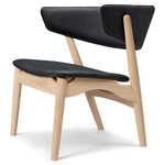 No. 7 Lounge Chair - White Pigmented Lacquer Oak / Dunes Black Leather