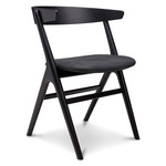 No. 9 Dining Chair - Black Oak / Dunes Black Leather