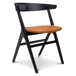 No. 9 Dining Chair - Black Oak / Dunes Cognac Leather