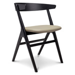 No. 9 Dining Chair - Black Oak / Dunes Light Grey Leather