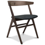 No. 9 Dining Chair - Dark Oiled Oak / Dunes Black Leather