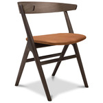 No. 9 Dining Chair - Dark Oiled Oak / Dunes Cognac Leather