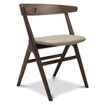 No. 9 Dining Chair - Dark Oiled Oak / Dunes Light Grey Leather
