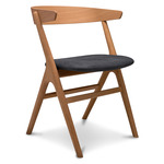 No. 9 Dining Chair - Natural Oiled Oak / Dunes Black Leather