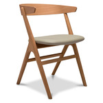 No. 9 Dining Chair - Natural Oiled Oak / Dunes Light Grey Leather