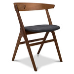 No. 9 Dining Chair - Smoked Oak / Dunes Black Leather