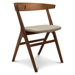 No. 9 Dining Chair - Smoked Oak / Dunes Light Grey Leather