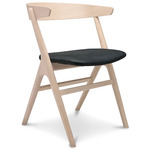 No. 9 Dining Chair - Soaped Oak / Dunes Black Leather