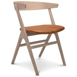 No. 9 Dining Chair - White Oiled Oak / Dunes Cognac Leather