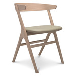 No. 9 Dining Chair - White Oiled Oak / Dunes Light Grey Leather