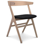 No. 9 Dining Chair - White Pigmented Lacquer Oak / Victory Black Leather