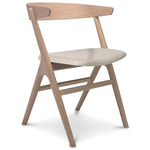 No. 9 Dining Chair - White Pigmented Lacquer Oak / Dunes Light Grey Leather