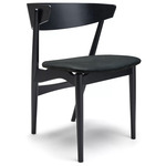 No. 7 Dining Chair - Black Beech / Dunes Black Leather